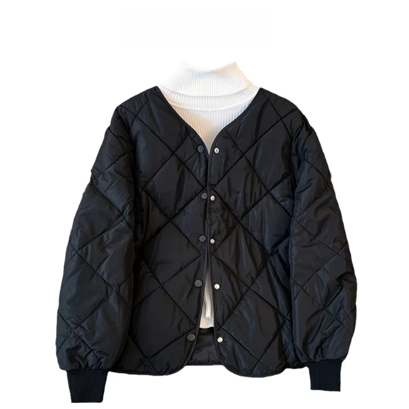 

Свободное клетчатое пуховое пальто Jaet, женское корейское длинное пальто размера плюс, женская осенняя верхняя одежда Faion