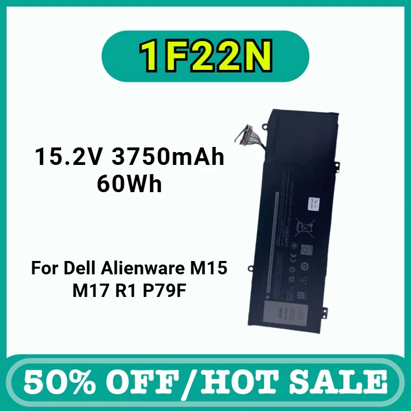 

1F22N for DELL ALIENWARE 2018 Orion M15 M17 R1 P82F P40E P79F P37E Inspiron G5 5590 G7 7790 7590 Bateria
