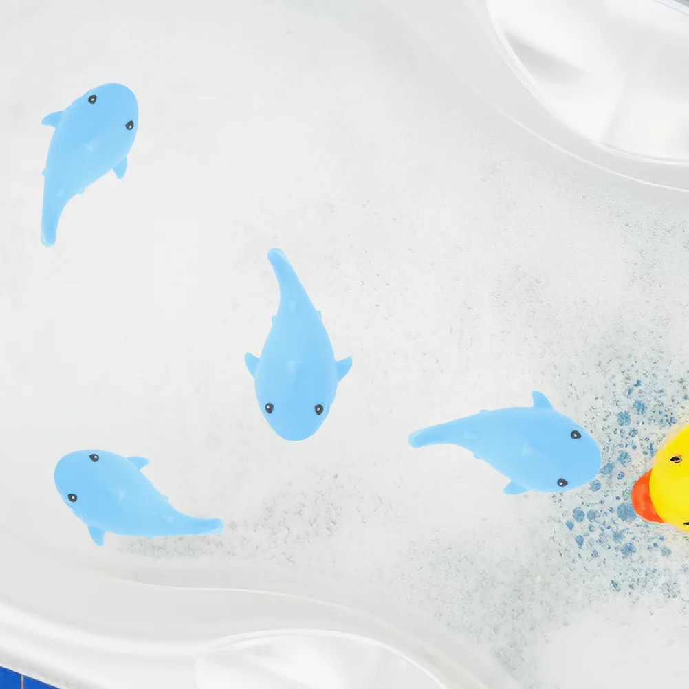 20 Pcs Baby Toys Small Shark Bath for Children Water Bathtub Shower Squeaky Soft Rubber