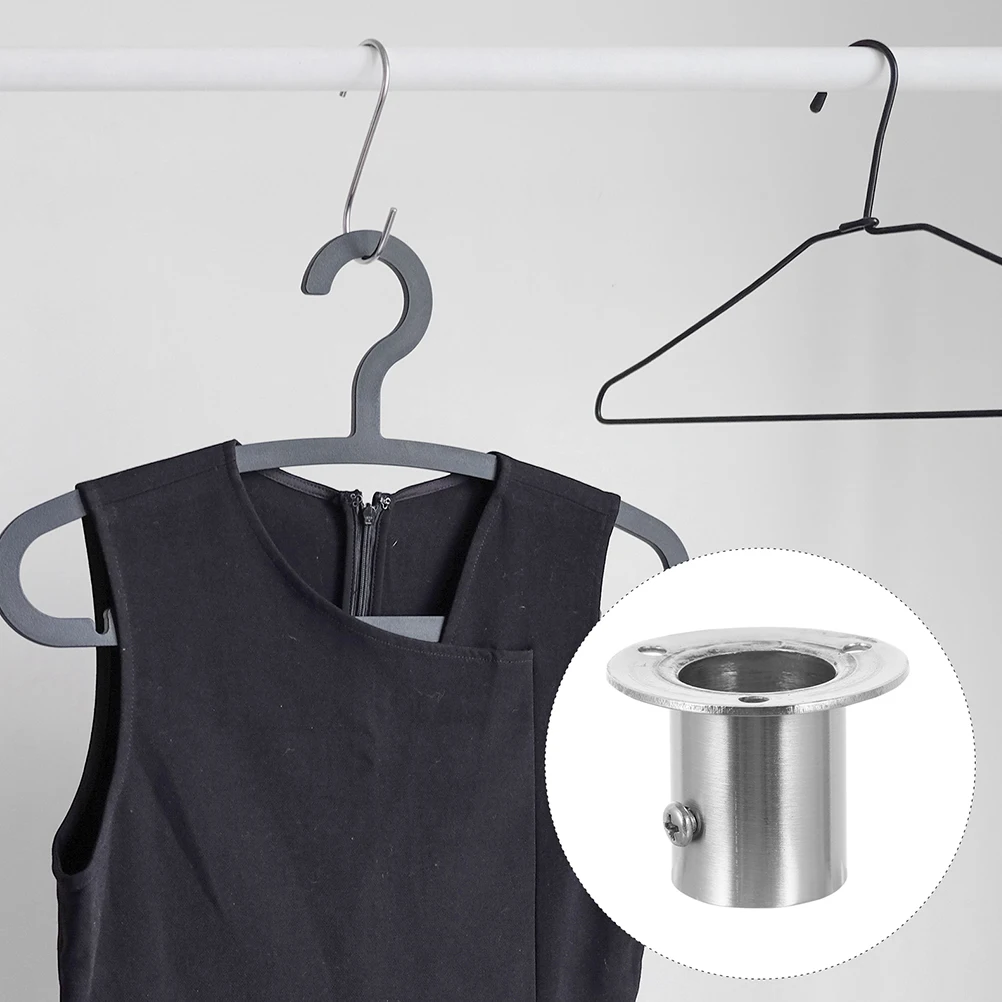 

2Pcs Stainless Steel Closet Rod Flange Socket Heavy Duty Closet Rod Support Holder for Wardrobe Shower Curtain Brackets