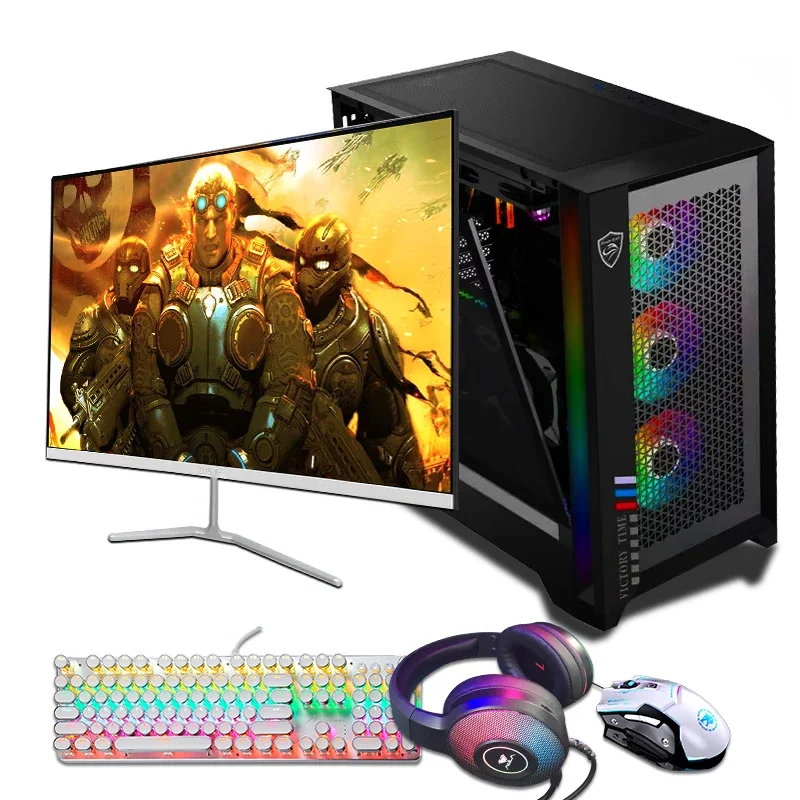 Manufacturer modern gaming cases with LED mon itor desktop computer PC