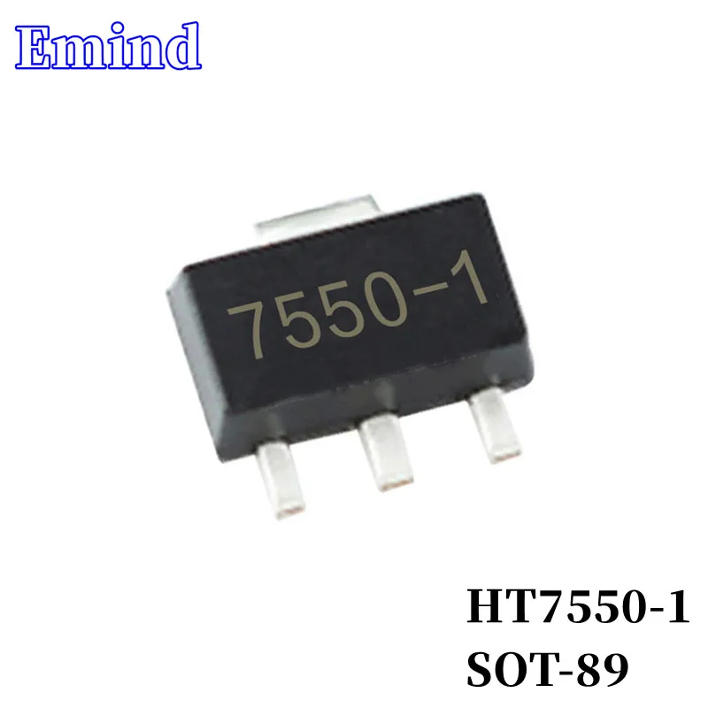 100/200/500/1000/2000Pcs HT7550-1 7550-1 LDO SMD Low Dropout Regulator SOT-89 Low Power 3-terminal Regulator