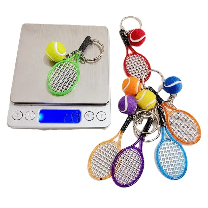 3D tennis racket keychain for women key ring sports key chain tennis keychain key holder portachiavi chaveiro bag charm