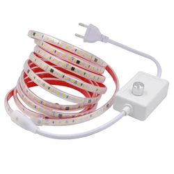 Dimmable LED Strip Light 230V 2835 120LEDs/M Tape Adhesive Diode Rope Lamp 10CM Cuttable Waterproof Cold Natural Warm White