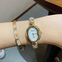 Women Quartz Watch Luxury Square Oval Gold Rectangle Sliver Clock Reloj Ladies Stainless Steel Bangle Bracelet Style Wristwatch