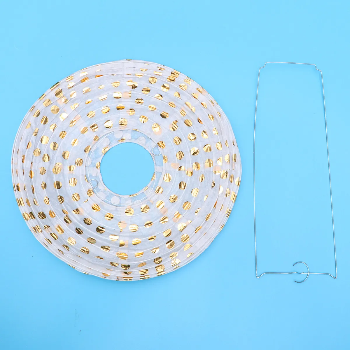 

5Pcs 10 Inch Round Chinese Paper Lanterns Gold Foil Eco Friendly Foldable Hanging Lamp for Wedding Mid Autumn