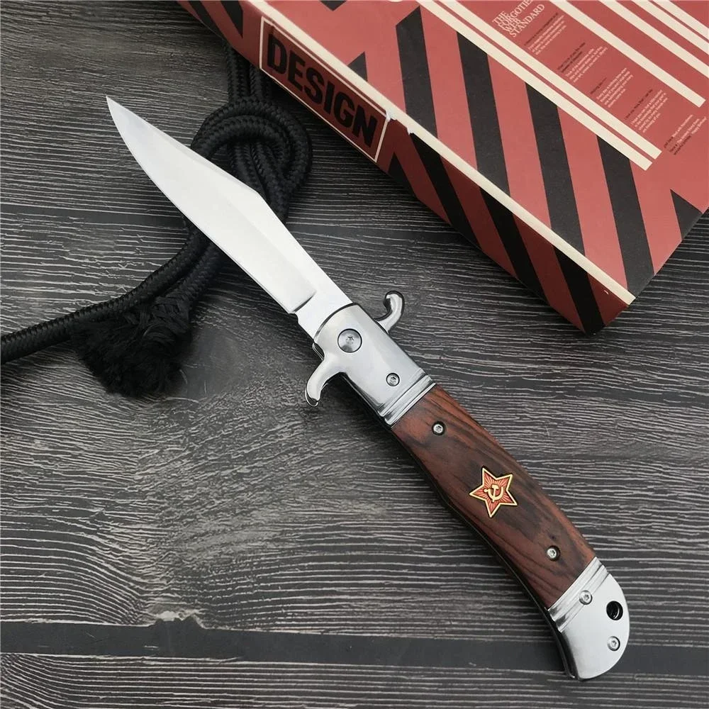 Russian Finka NKVD KGB Outdoor Hunting Tactical Folding Pocket Knife Military Quick Opening Camping Hand Tools