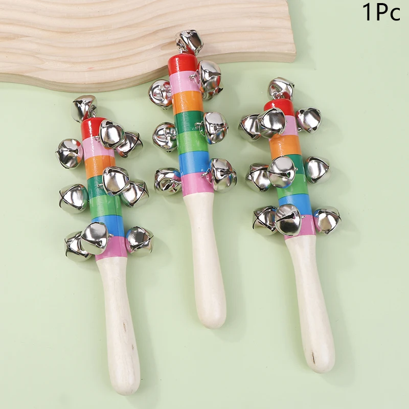 1PC arcobaleno anello a mano colorato bambino campana puzzle e giocattoli per l'educazione precoce