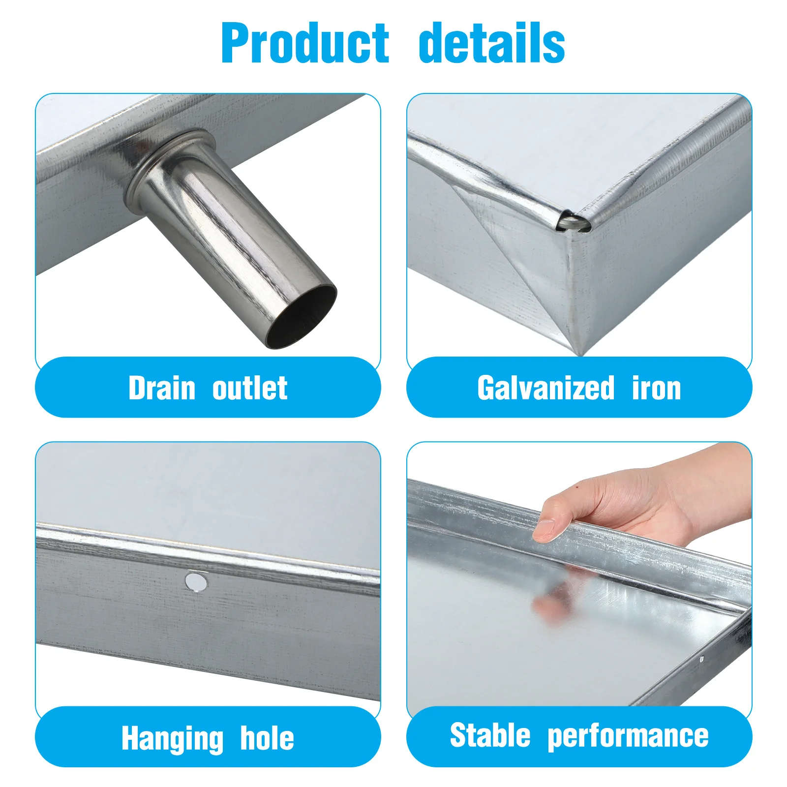 Housoutil المحمولة AC بالتنقيط عموم الفضة مكيف الهواء استنزاف صينية الطابق الصيد حوض #4