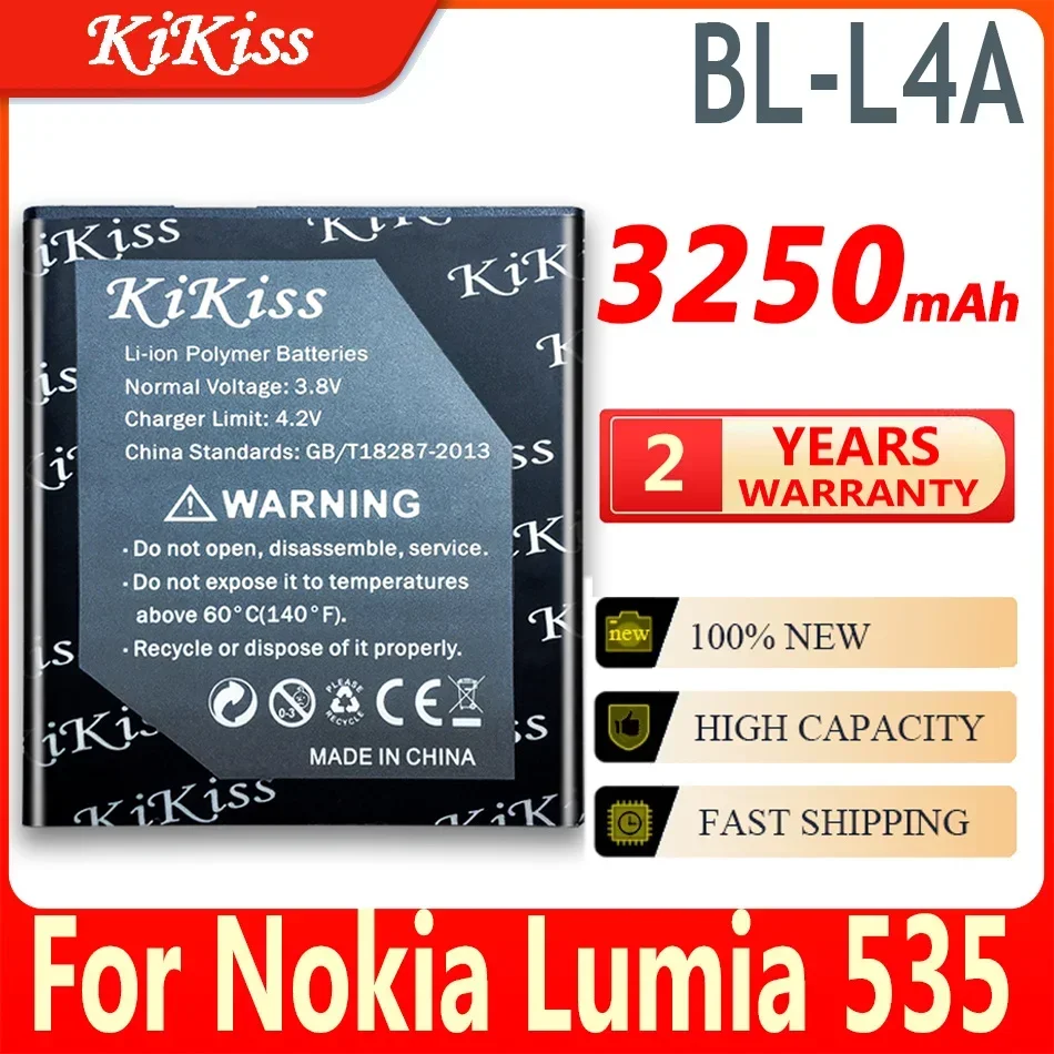 KiKiss 3250mAh Big Power Battery for Nokia Lumia 535 / Lumia 830 RM984 RM-1090 RM-1089 BL-L4A BLL4A BL L4A BV-L4A