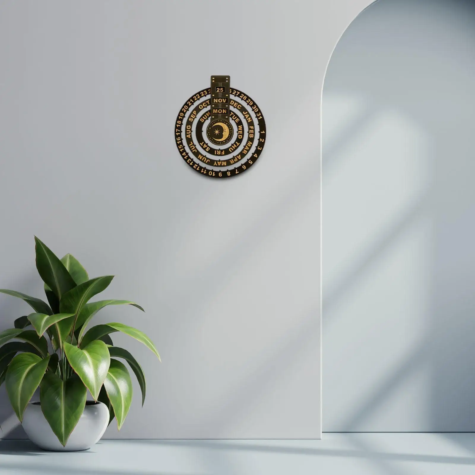 Calendrier perpétuel rotatif pour étagère, cheminée, table de chevet