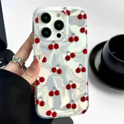Love Ins Cherry Grapefruit Butterfly Bow Flower Case For iPhone 16 15 Pro Max 14 Plus 13 Pro 11 12 PC Phone Cases Cover
