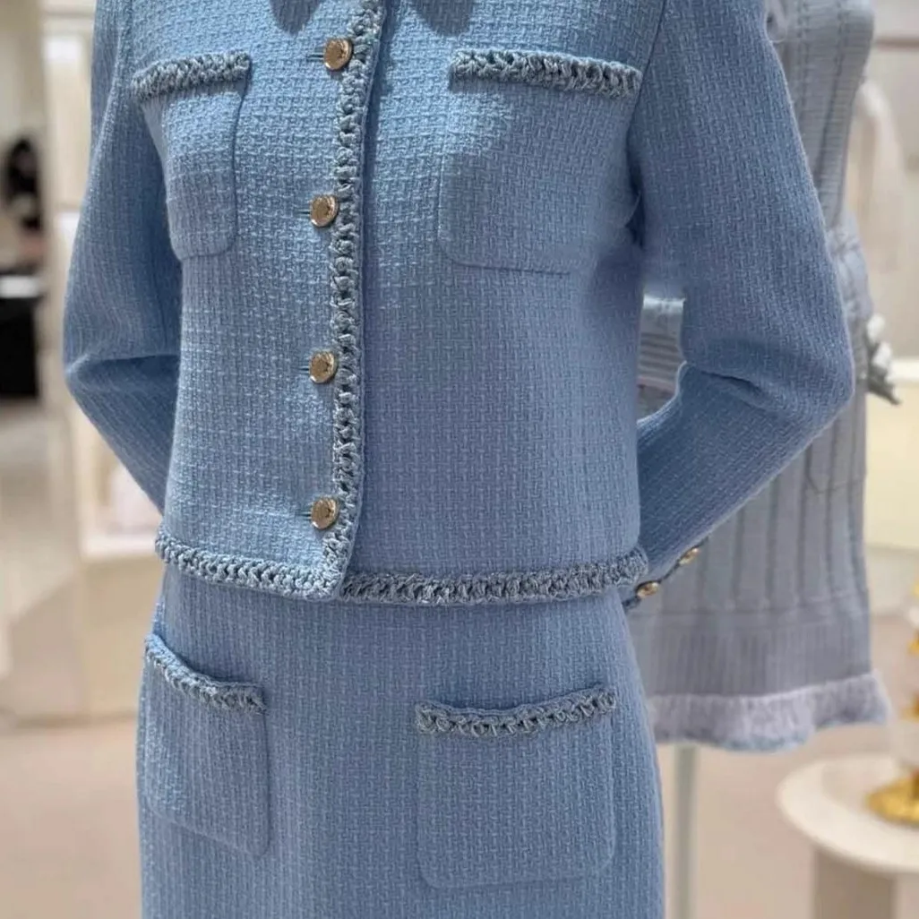 

25 Autumn New Front Hemp Knitted Coarse Hemp Coat with Half Skirt