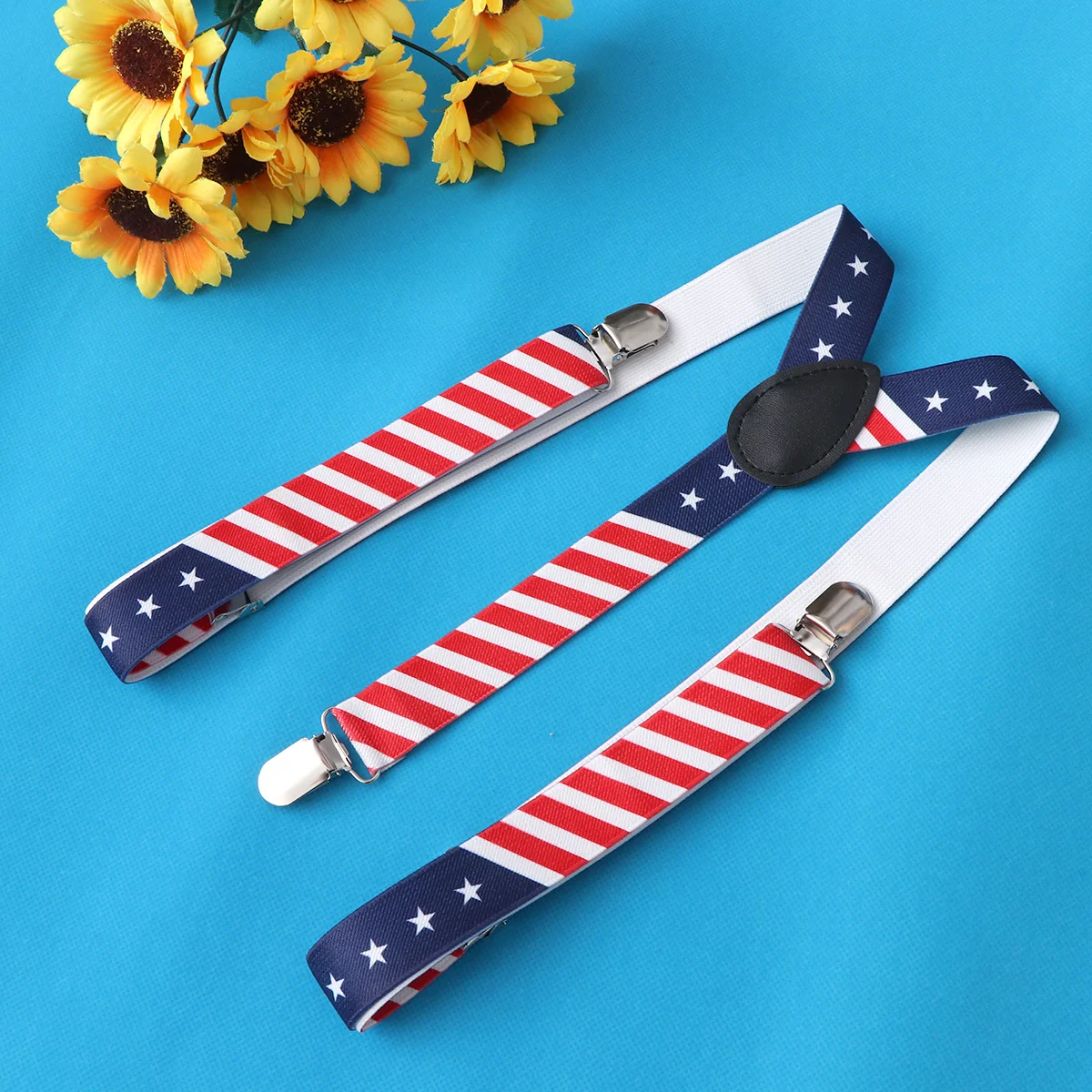 العلم المطبوعة الحمالات مشبك قابل للتعديل على حزام للجنسين موضة الحمالات قابل للتعديل السراويل شورت جينز حامل #1