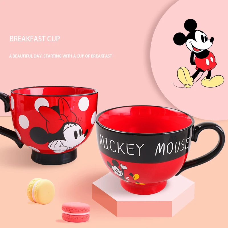 ديزني لطيف السيراميك القدح الكرتون ميني ميكي الإفطار الحليب شرب كوب ماء لطيف للأطفال سعة كبيرة القدح فنجان القهوة #1