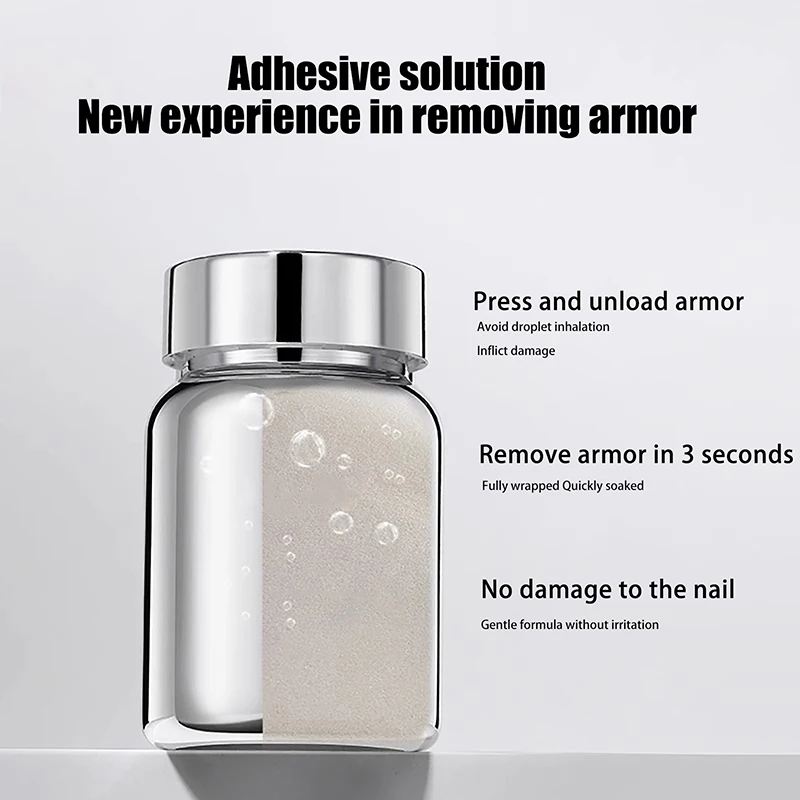 Solução inovadora de removedor de esponja para unhas, 80ml, suave e sem danos, fácil remoção de unhas, sem danos às pontas das unhas, reduz o desperdício