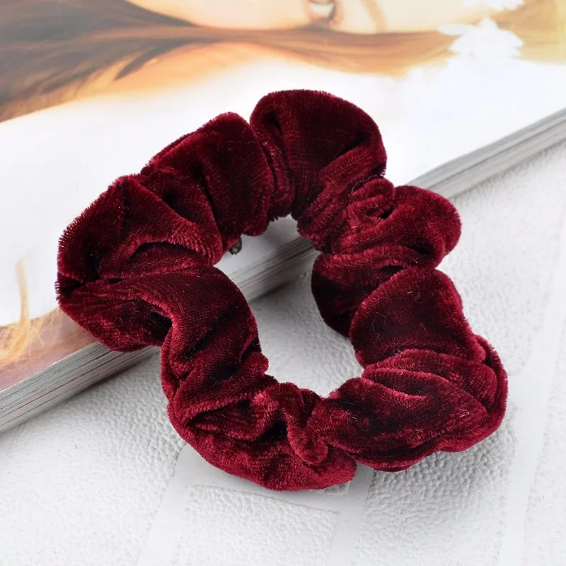 Kobiety Velvet Scrunchie Pack elastyczne gumki do włosów dla dziewczynek Scrunchies nakrycia głowy gumka do włosów gumka do włosów akcesoria