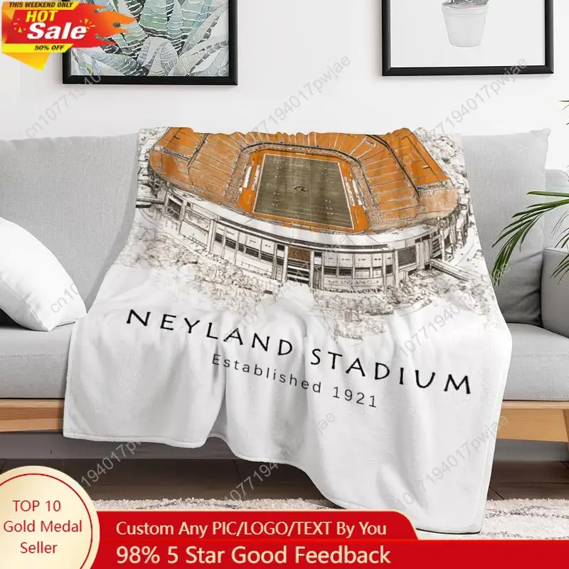 

Official Neland Stadium Tennessee Football Blanket - Retro Stadium Design Extra Large Shawl/Throw Blanket Four Custom Blankets