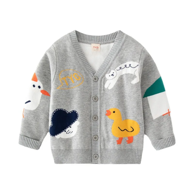 2 To 7 Years spring Autumn Winter Children's Clothing cartoon Knitted Cardigan Sweater Wool Knitted Coat Kids Cartoon Sweater image 5
