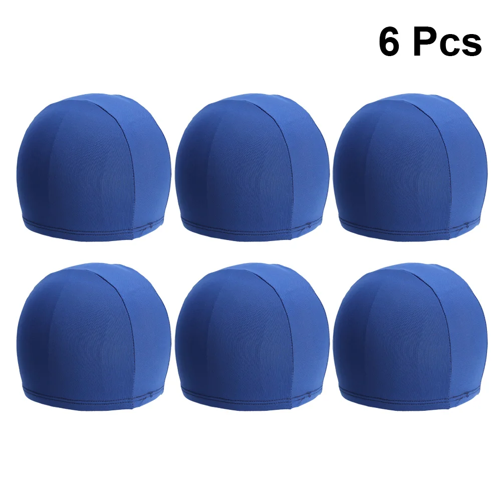

6 Pcs Swim Caps Ear Solid Color Swimming Elastic Aldult Accessory Men and Women
