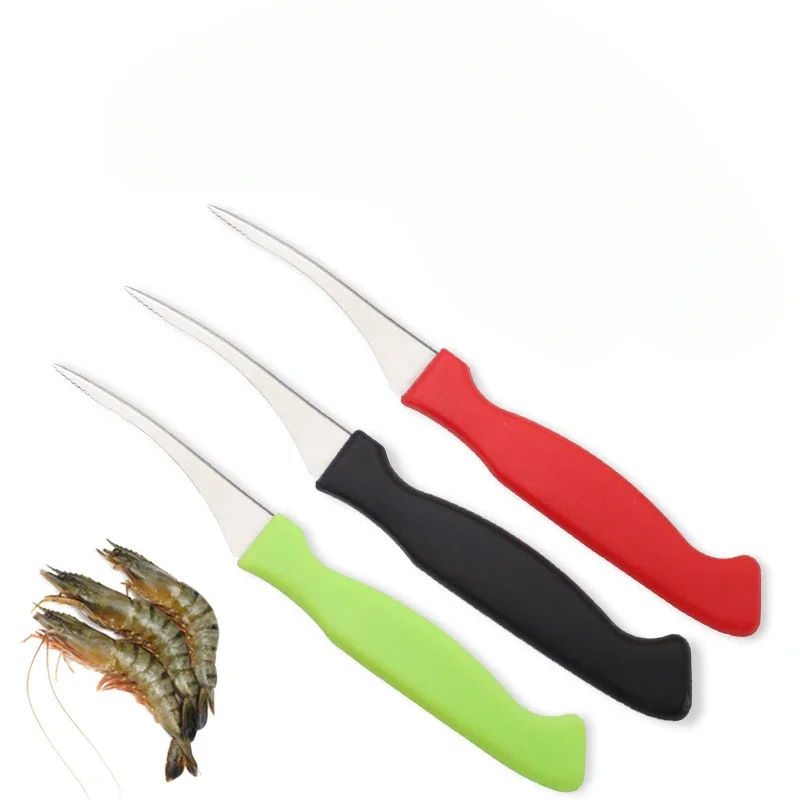 Stainless Steel Shrimp Wire Knife Cleaning Kitchen Tool Seafood Tools PP Handle Portable Shrimp Line Cleaner