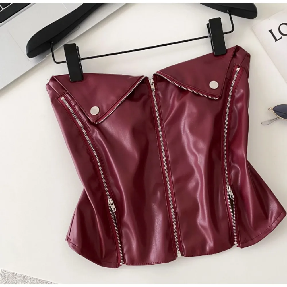 

Сексуальный винтажный корсет на молнии с пуговицами, бюстье, корейские майки, шикарный укороченный топ, летний женский вечерний топ на бретельках Y2k