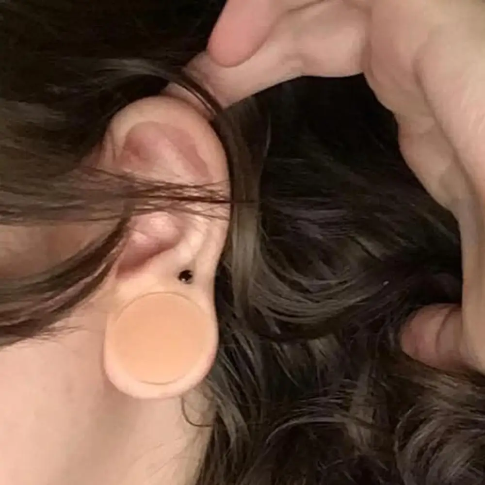1/2Pairs Flesh Skin Tone Hollow Silicone Tunnels Plugs for Ears Double Flare Stretching Kit Ear Expander Piercing Jewelry