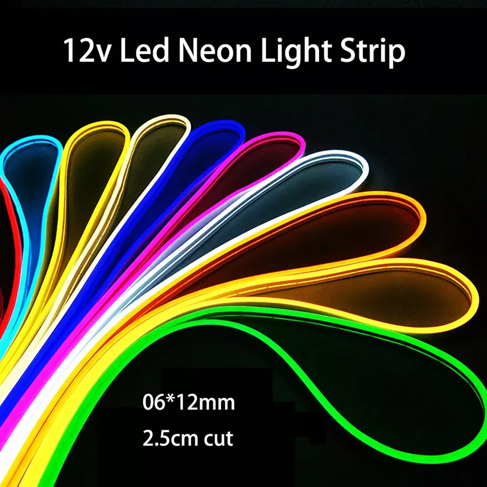 Led 2835 Flexible Billboard Neon Light With 5m 12V Low-Voltage 6 * 12 Waterproof Outdoor Decorative Neon Soft Light Strip