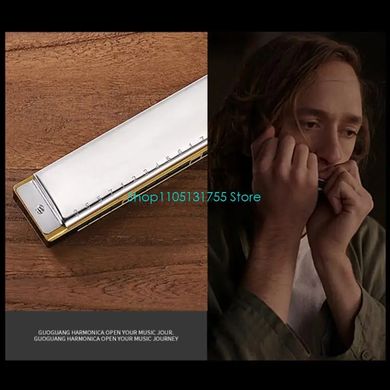 K0EF Harmonica C for Key 28-holes Mouth Organ Harmonica, Harmonica for Key of Polypho