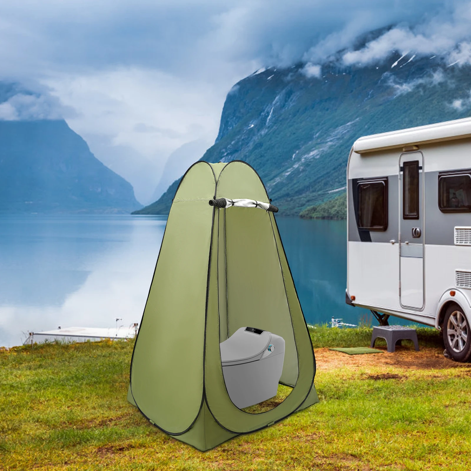3.94*3.94*6.23ft خيمة دش خضراء للتخييم في الهواء الطلق الخصوصية المأوى خيمة المرحاض المحمولة مقاوم للماء مستقرة للمشي نزهات