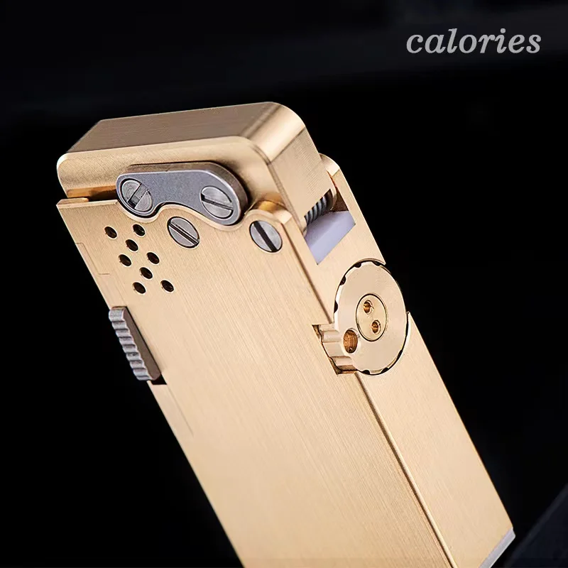 Handmade Brass Mechanical Automatic Ignition Kerosene Lighter Titanium Alloy Material Lighter Smoking Accesoires Gadgets For Men