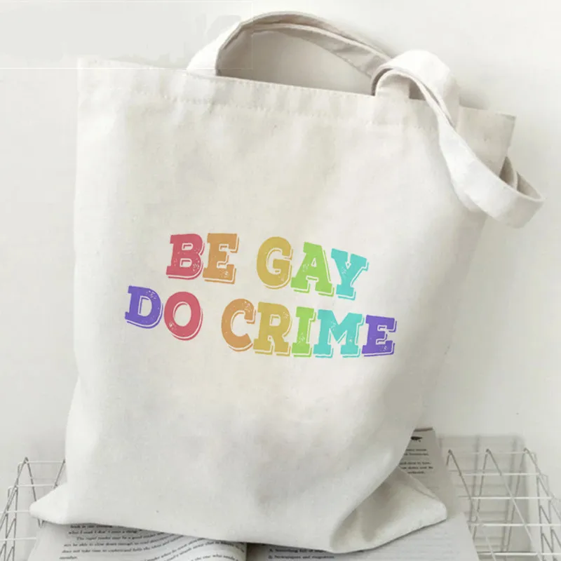 حمل حقيبة Lgbt فخر قوس قزح حقيبة تسوق ايكو حقيبة تسوق بولسا قماش حقيبة بقالة Reciclaje المرأة كيس كاباس مخصص