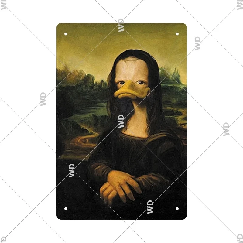 خمر مثير مضحك MonaLisa المعادن تسجيل معدن القصدير اللوحة المعدنية خمر ل حانة بار تسجيل رجل كهف لوحات الحديد ديكور المنزل #2