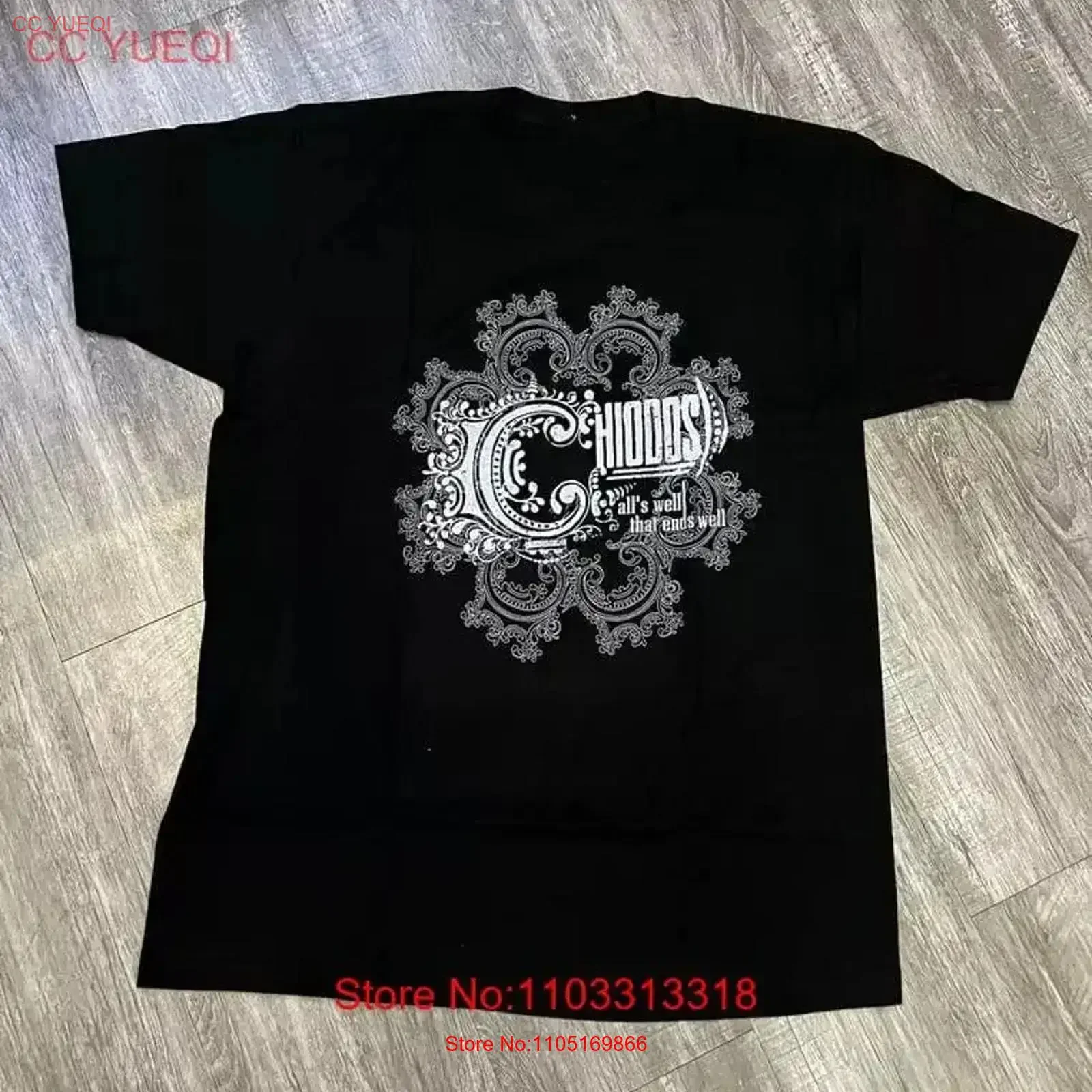 NEW Chiodos All'S Well That Ends Tour Logo Black All Size T Shirt AR1242 vintage Washed designer clothes Soft Slightly fashion