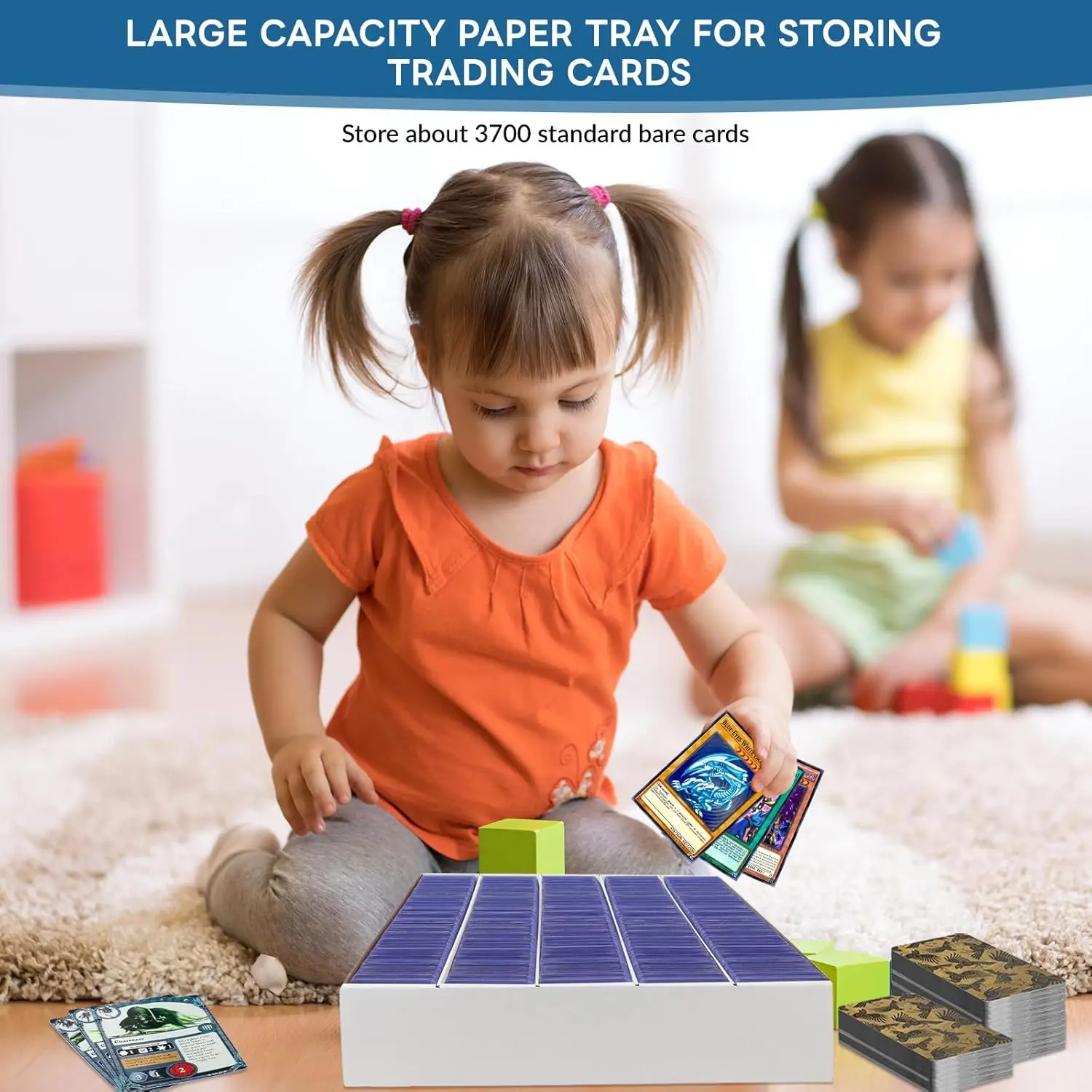 6-Pack 3700-Count White Card Storage Box with Sorting Tray for Sports and Trading Cards