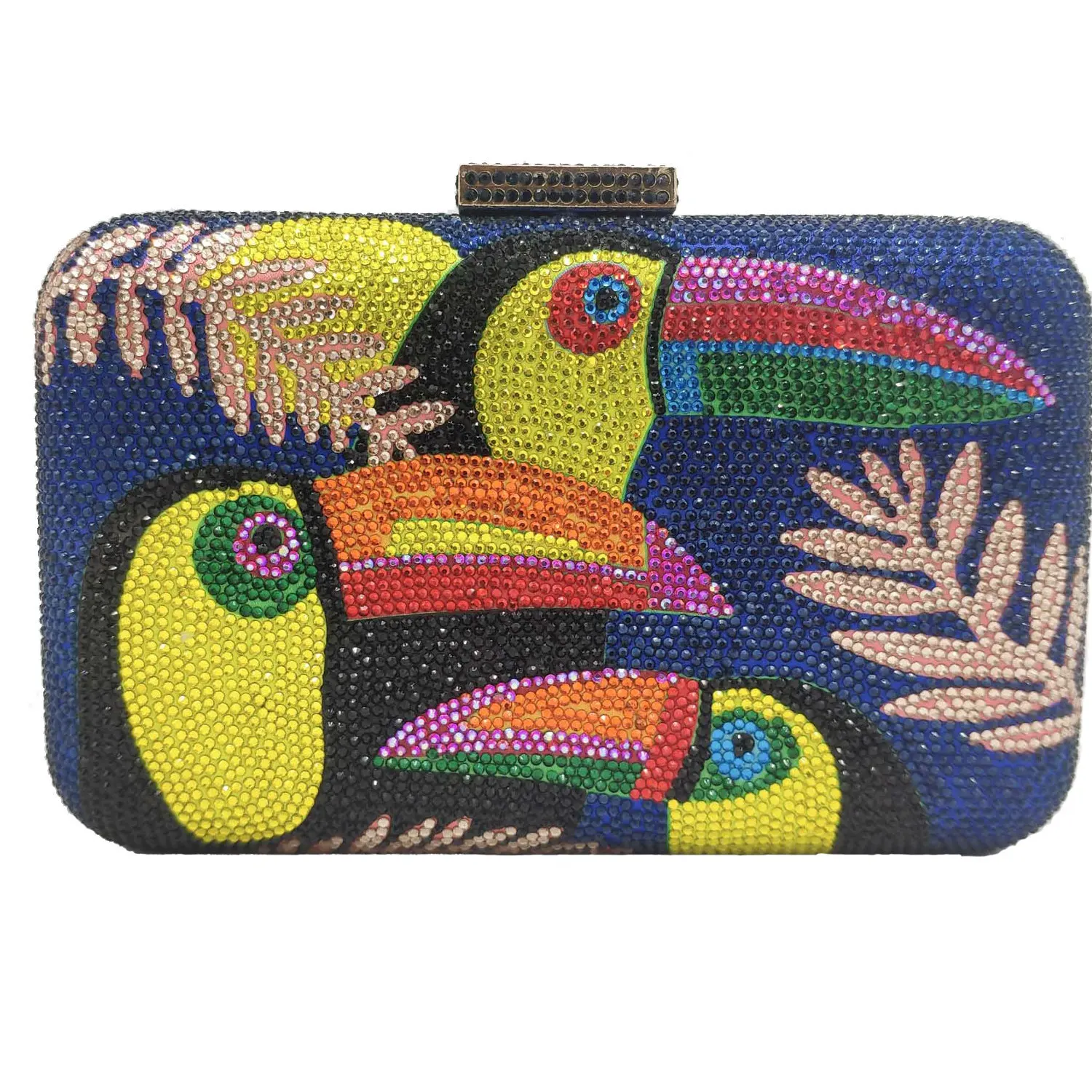 Neuheit Toucan Vogel Frauen Kristall Abendtaschen Strass Box Schminktäschchen Clutch Party Cocktail Handtasche Diamant Kette Geldbörse – Detail 2