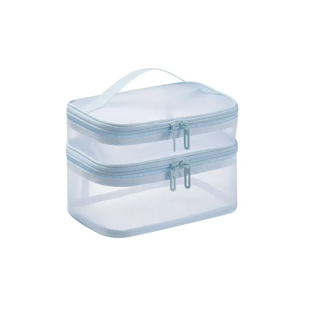 

Портативная прозрачная сетчатая дорожная косметичка большой емкости, 2/3 слоя, сумка для туалетных принадлежностей, чехол для макияжа, косметичка для хранения