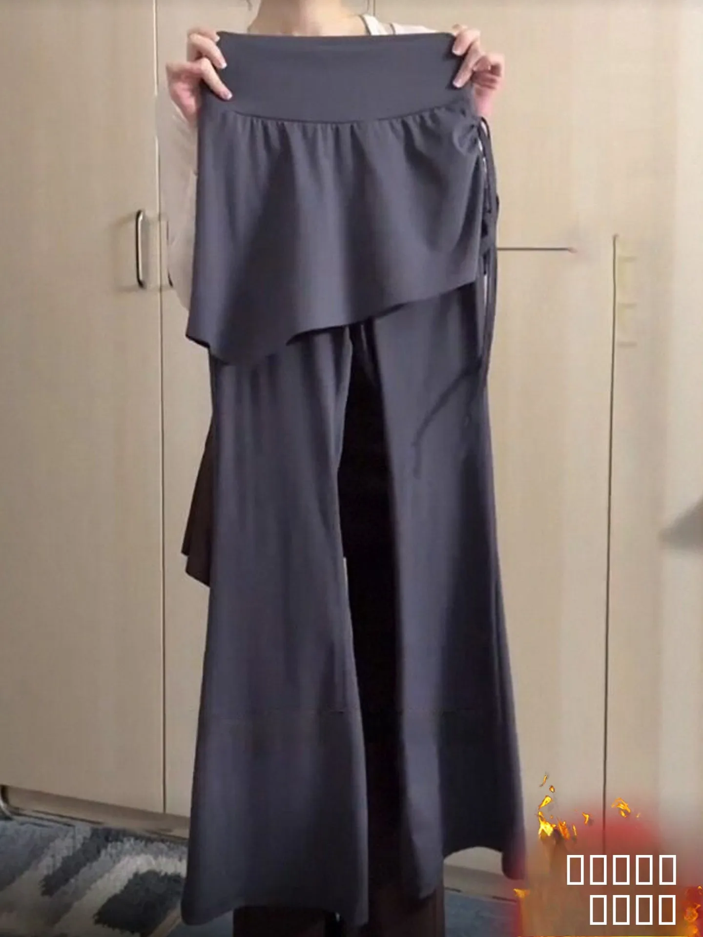 

Женские спортивные брюки для йоги с высокой талией, микро-клеш, для пилатеса, облегающие, утягивающие, с юбкой-накидкой, защита от просвечивания, зимняя мода