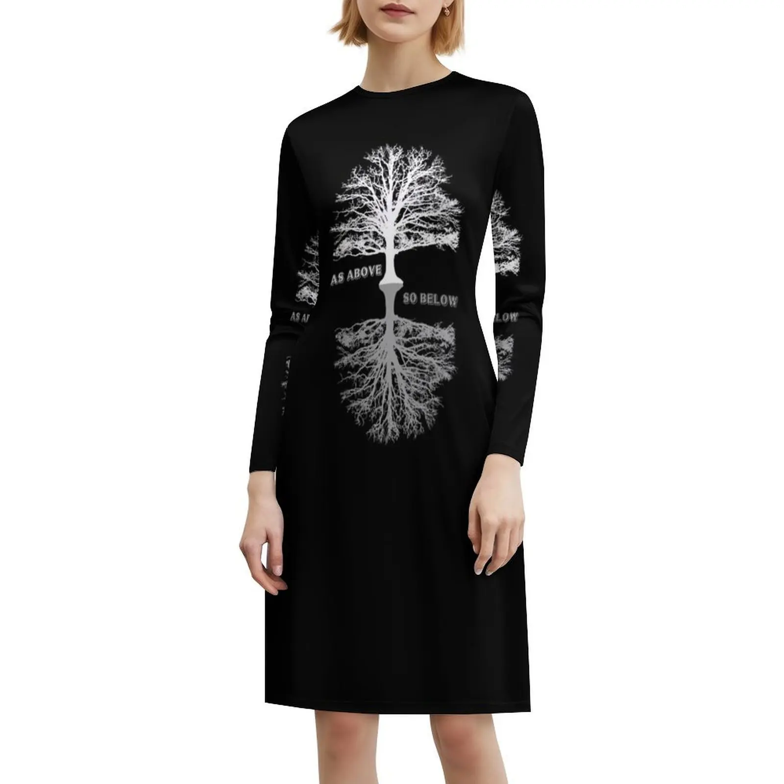 Como acima da árvore camiseta design legal camiseta estilo coreano vestido casual para mulheres simples diário escritório senhora vestidos acima abaixo