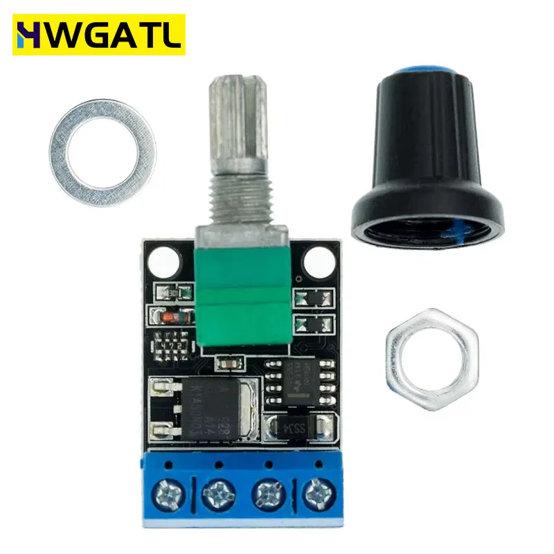 HWGATL Mini 5A 10A 90W PWM 12V DC Motor Speed Controller Module DC-DC 4.5V-35V Adjustable Regulator Control Governor Switch 24V
