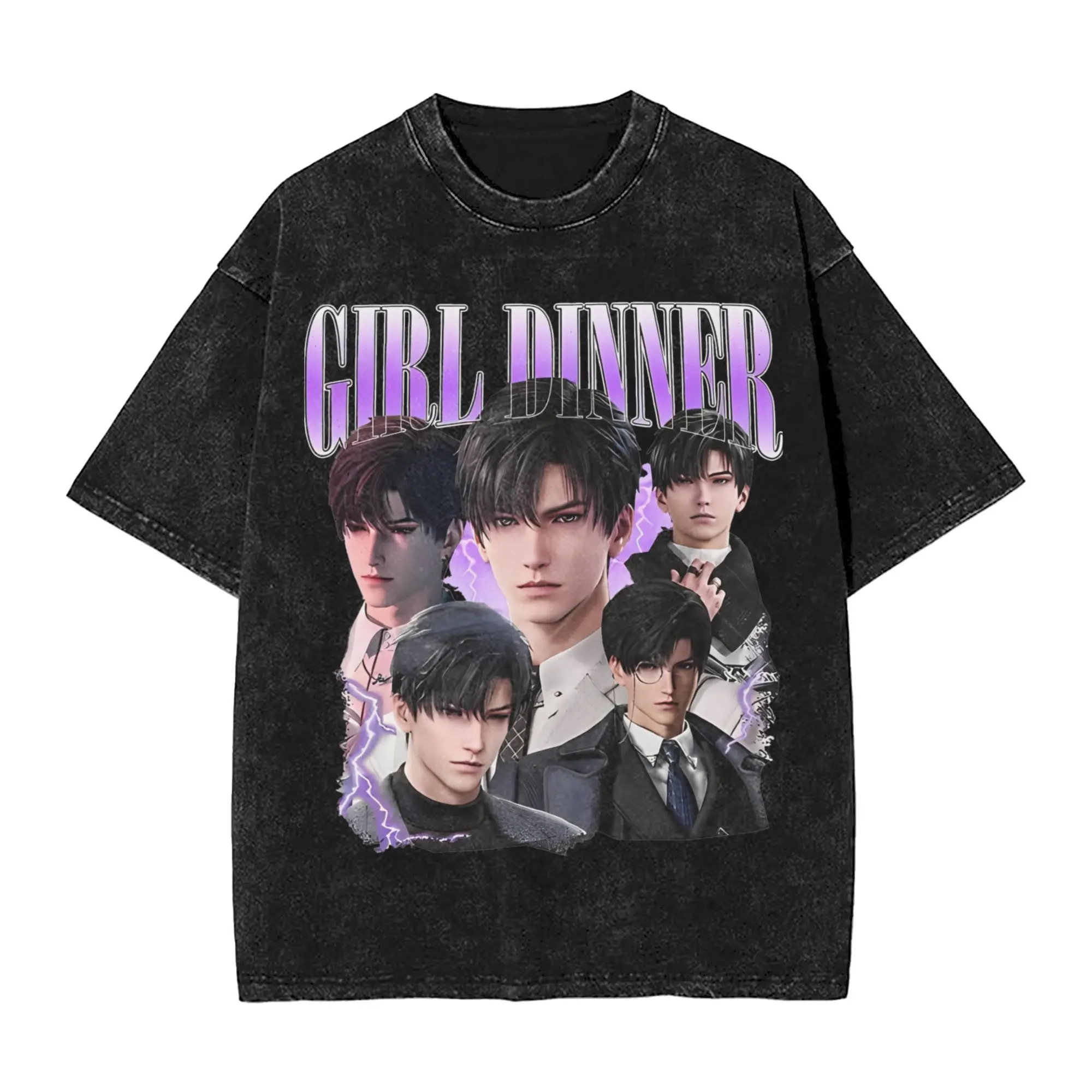 

Girl Dinner Zayne Love and Deepspace T Shirts Hip Hop Washed Cotton Harajuku T-Shirts Novelty Men Women Streetwear Tee Shirt