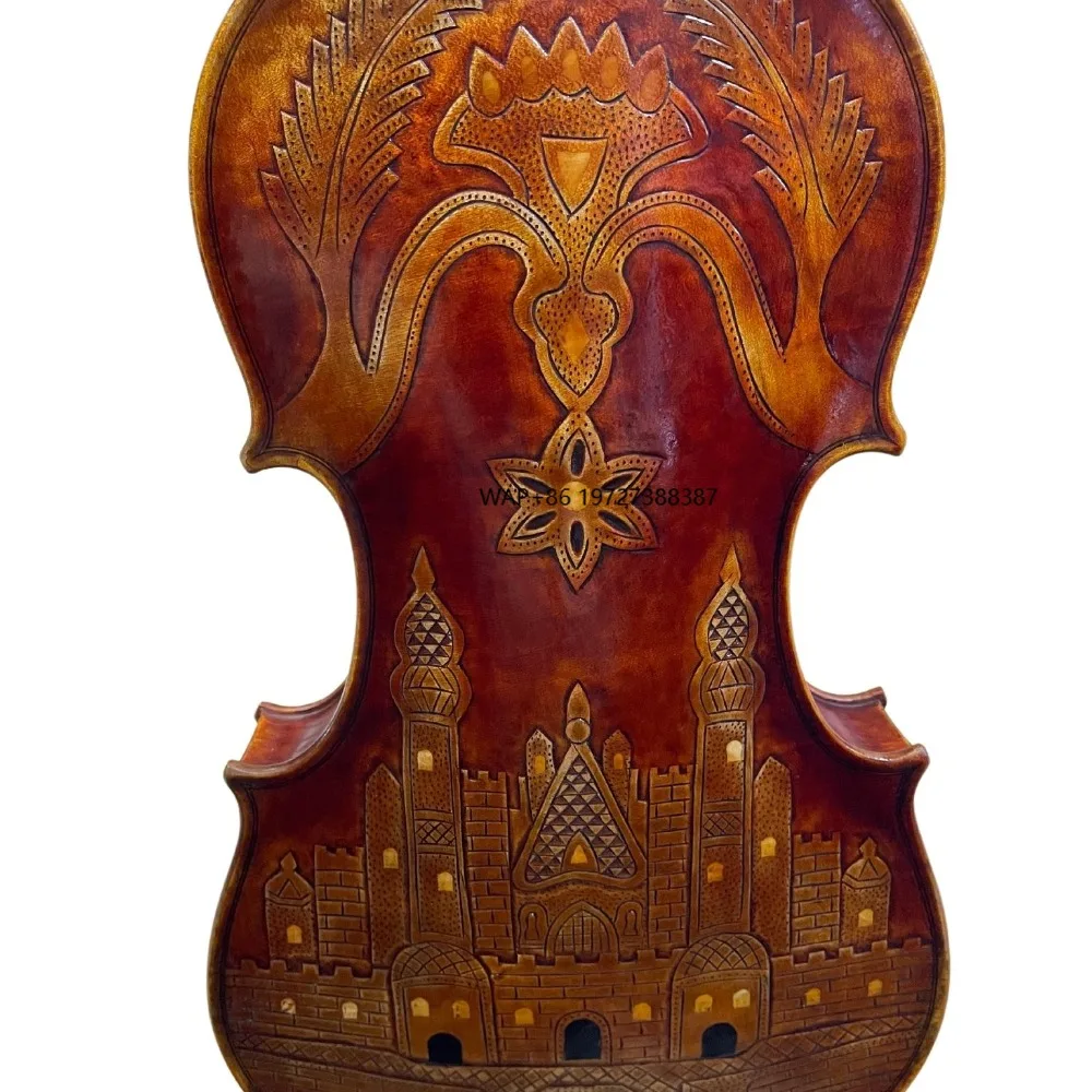 

Специальный дизайн Nice Flamed Castle Красный Коричневый 4/4 Скрипка ручной работы