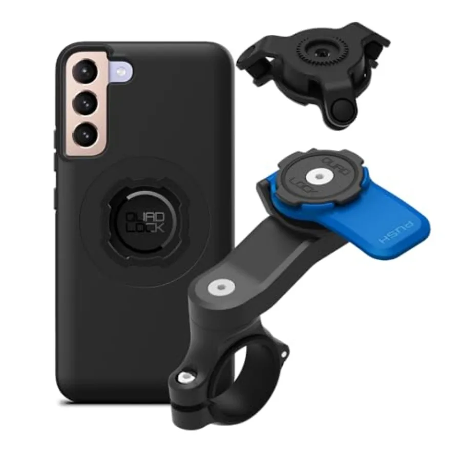 Motorcycle Handlebar Mount Kit with Vibration Dampener and MAG Phone Case Compatible with Samsung Galaxy S22 Plus for Secure Ri