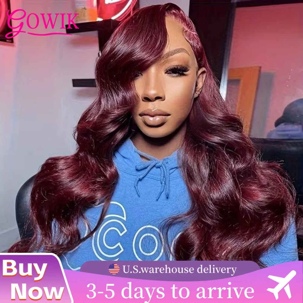 

Объемная волна HD Парики фронта шнурка 99j Бордовый 13x6 Человеческие волосы 250% Плотность Предварительно выщипанные 100% бразильские прозрачные парики фронта шнурка