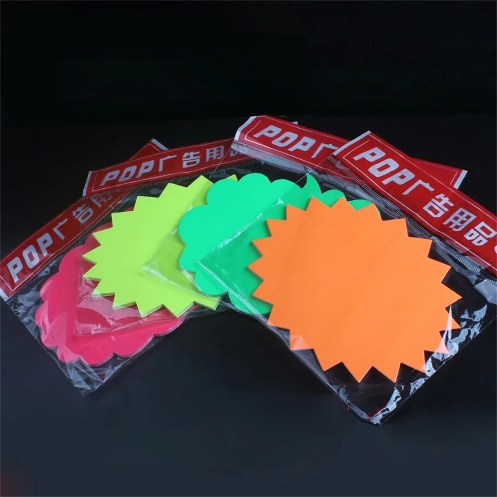 16x13cm Fluorescent Explosive Card Paper Price Label Commodity Number Name Price Info Display Tag Supermarket Shelf Advertising