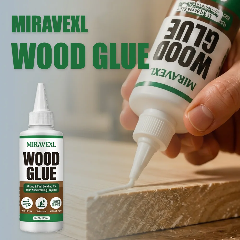 50g Professional Wood Glue Strong Bonding Adhesive Quick Dry Water Based Sealant For Furniture Repair DIY Crafts MIRAVEXL
