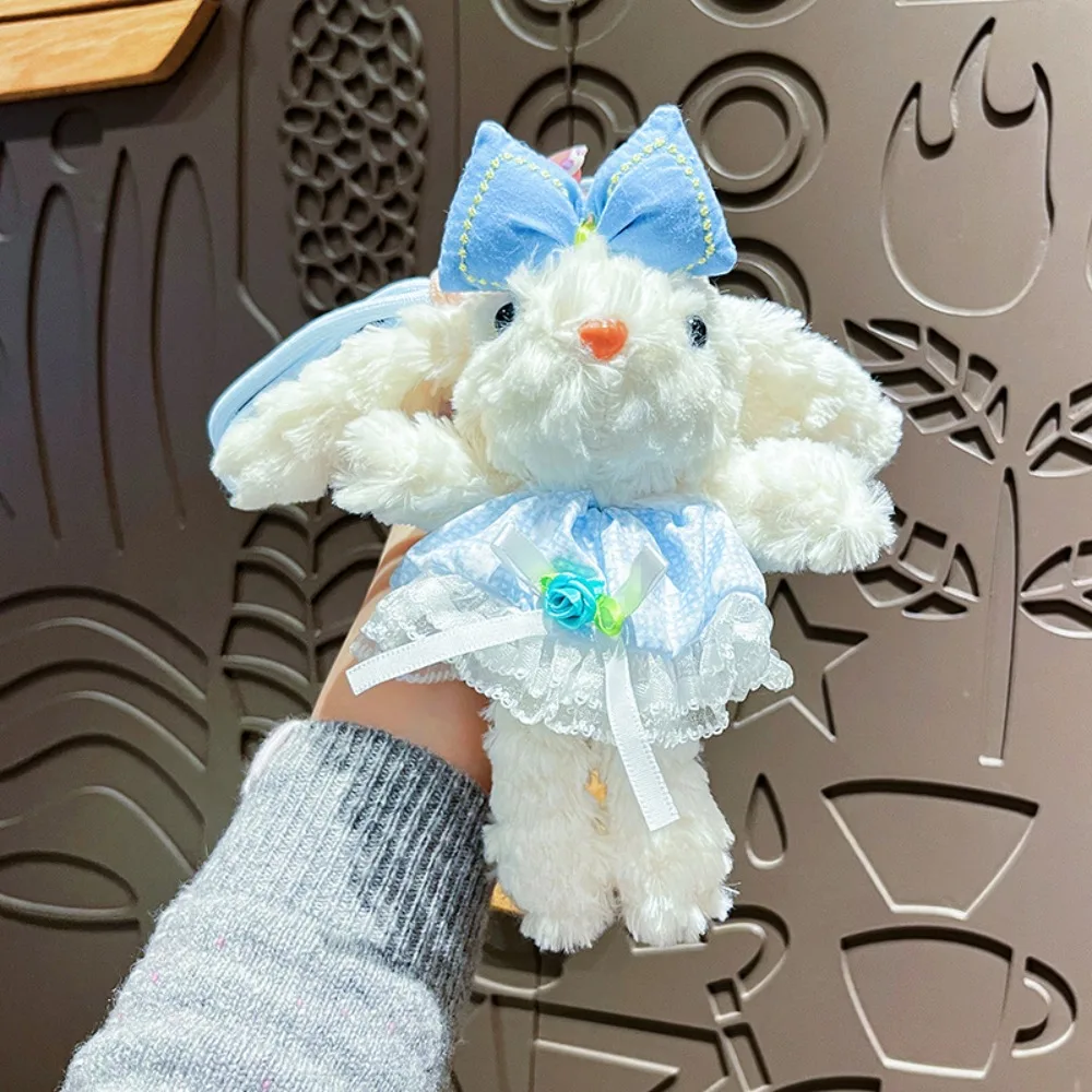 

Bow Plush Rabbit Keychain Princess Pearl Dress Stuffed Rabbit Doll Keyring Cartoon Kawaii Drooping Ear Rabbit Pendant
