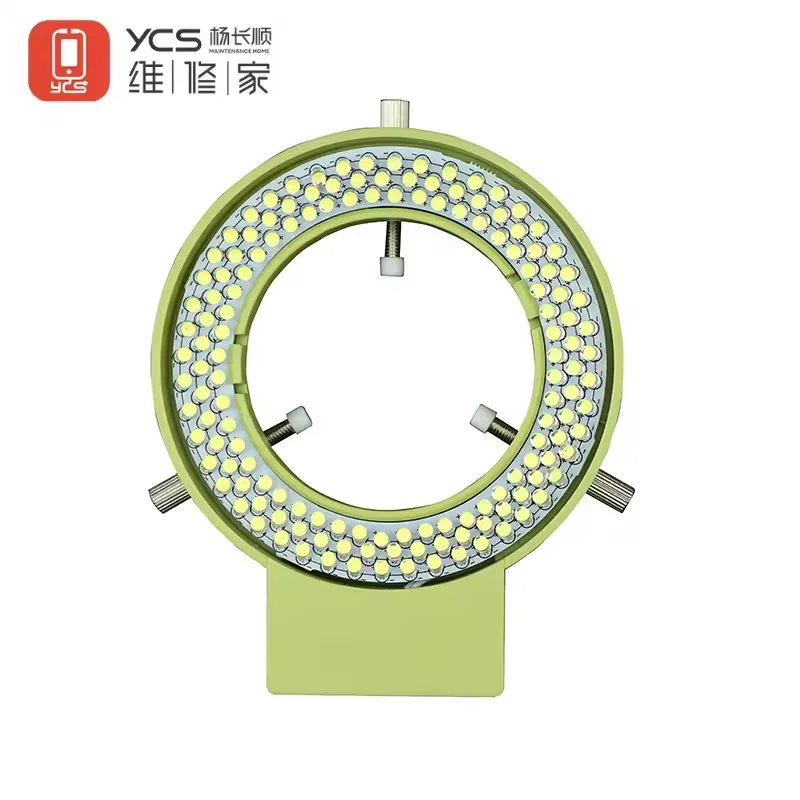 YCS Microscope Lamp 144 LED Adjustable Dimming Lamp with Anti-scratch Rubber Fill Light for Microscope Soldering Repair Tools