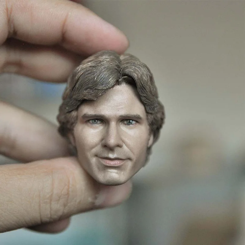 

1/6 Scale Young Smile Han Solo Head Sculpt Movie Hero Harrison Ford Head Played for 12in Phicen Tbleague Action Figure