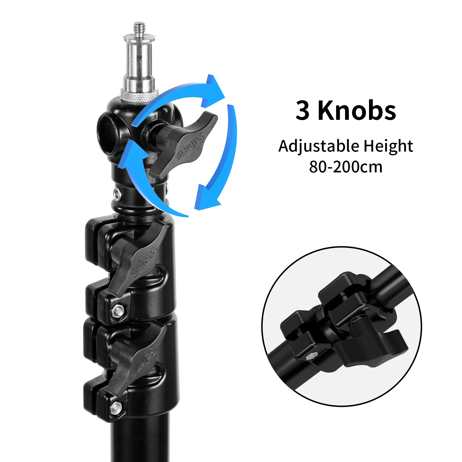 Selens 80-200cm 텔레스코픽 경사 붐 암/크로스 붐 + 사진 스튜디오 용 샌드백 에어 쿠션 스탠드 삼각대